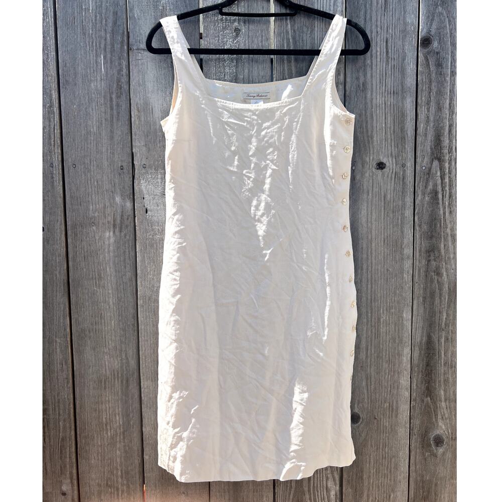Tommy Bahama | 100% Silk Tropical Embroidered Print Mini Dress Side Buttons Sz 6